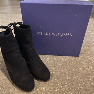 Stuart weitzman black suede booties